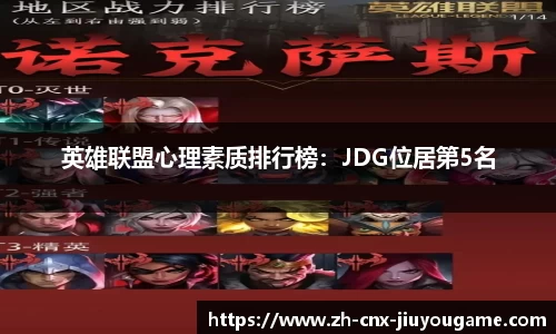 英雄联盟心理素质排行榜：JDG位居第5名